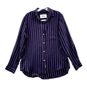 Grayson Frank & Eileen Shirt Women's 2 Navy The Hero‎ Striped Classic core Boho